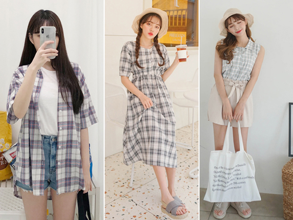 Thay vì những ô vuông đều chằn chặn như họa tiết gingham, họa tiết caro là tập hợp những đường kẻ nhiều màu chồng lên nhau tạo thành những ô vuông to nhỏ trên nền trắng, tạo nên sự thanh thoát cho người mặc.