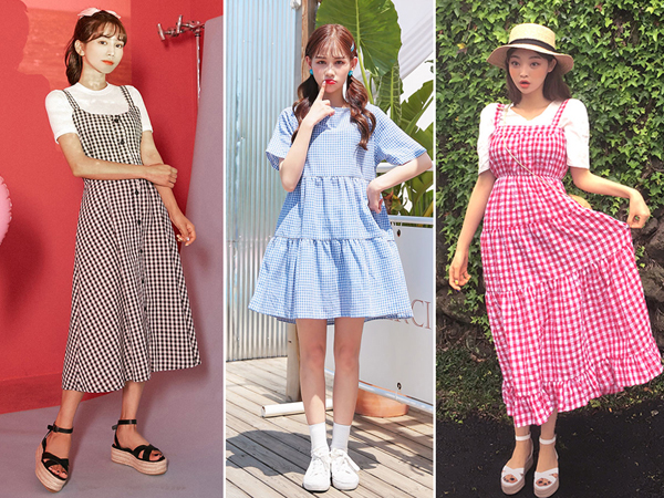 Có lẽ năm nay chính là năm của mốt quần áo kẻ gingham khi con gái khắp châu Á đang cực chuộng loại họa tiết này. Vải gingham là những đường kẻ màu trên nền vải trắng tạo thành những ô vuông đều đặn, vốn được sử dụng như những tấm khăn trải bàn hay vải picnic vào mùa hè. Vì vậy, những chiếc váy hya áo được may bằng màu vải này mang đậm summer vibe và chất vintage.