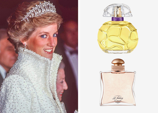 Trong ngày cưới, Công nương Diana chọn mùi hương Quelques Fleurs của hãng nước hoa Pháp nổi tiếng Houbigant. Nước hoa này được sản xuất vào năm 1913, có hương của các loại trái cây họ cam quýt, hoa nhài, tử đinh hương và cẩm chướng.Trong những năm cuối đời, Công nương lại chuộng nước hoa 24 Faubourg của Hermès, được sản xuất vào năm 1995.