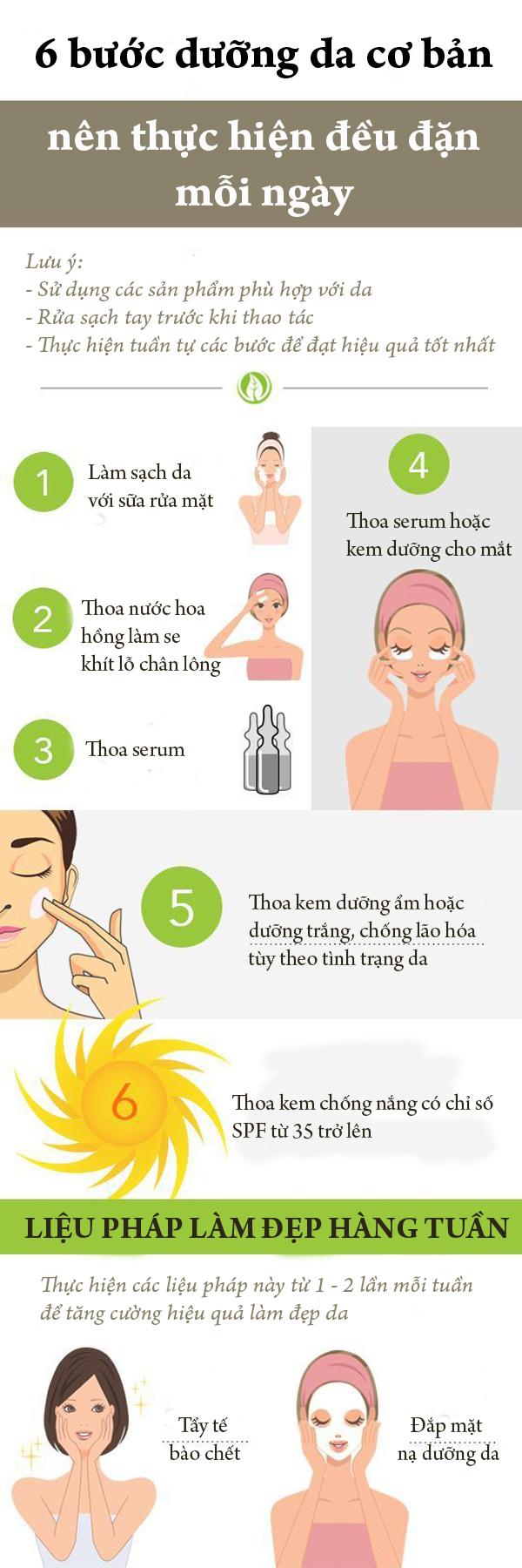 6 bước dưỡng da cơ bản nên thực hiện mỗi ngày để da khỏe đẹp