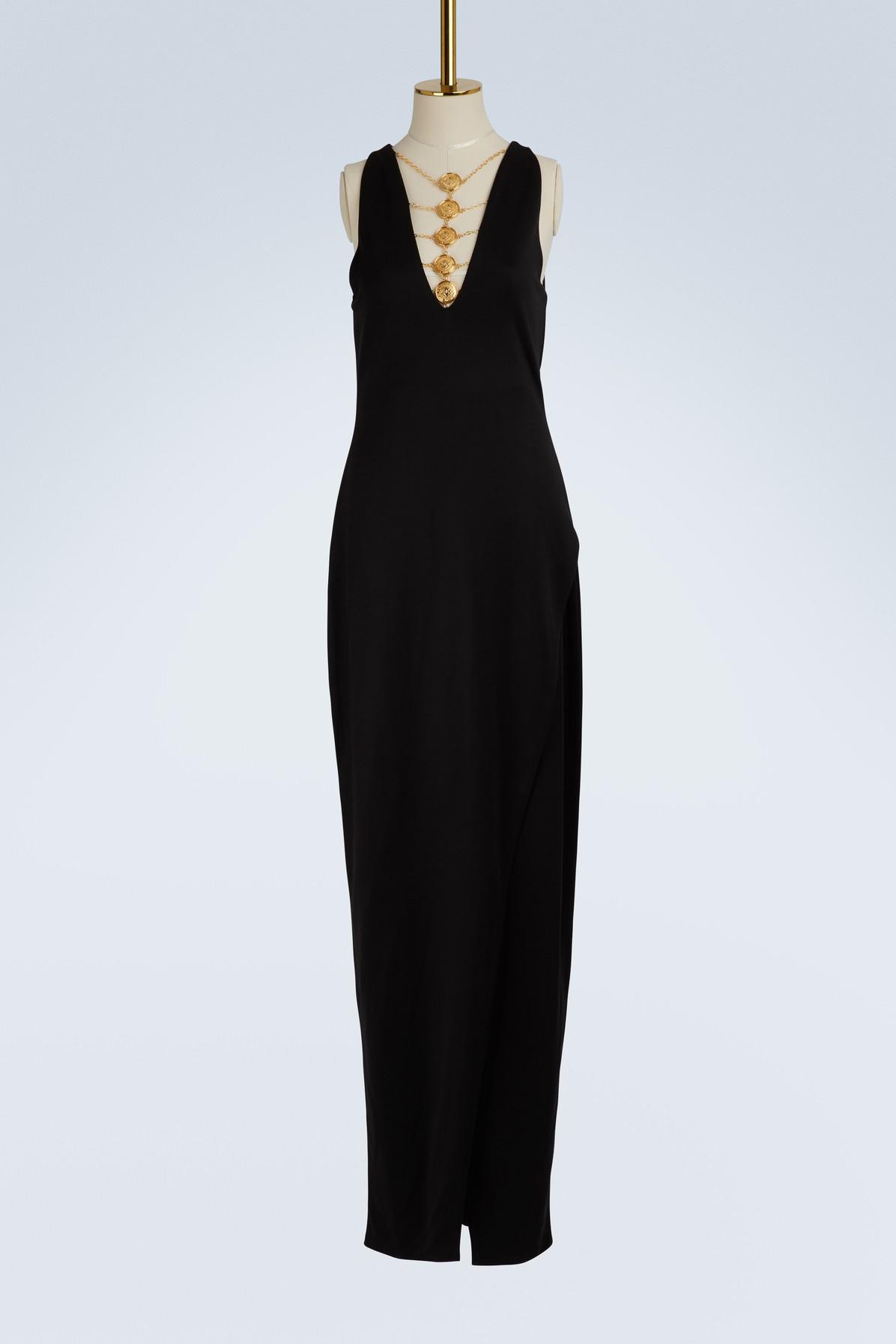 balmain-noir-c0100-coin-jewel-maxi-dress