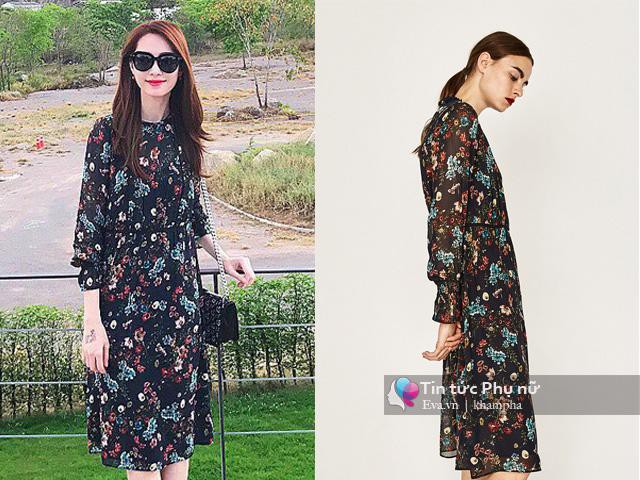 Chiếc váy midi hoa ngọt ngào được Đặng Thu Thảo diện từ Việt Nam sang đến Thái Lan, chỉ có mức giá hơn 1 triệu đồng. 