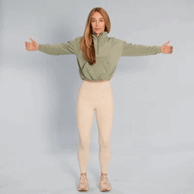 Vung tay chéo thân (Cross-body arm swings) 